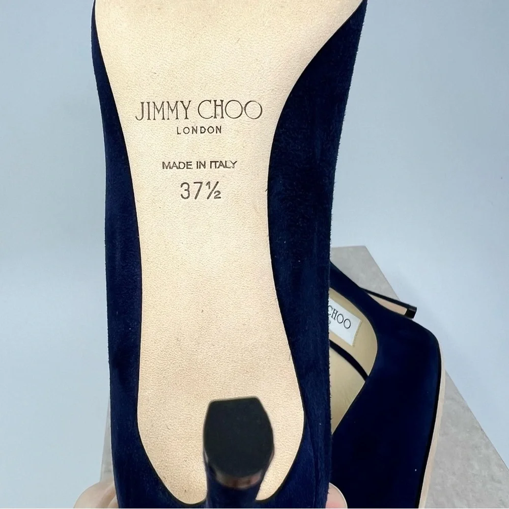 Jimmy Choo Navy Romy 85 Heels Size 7.5
